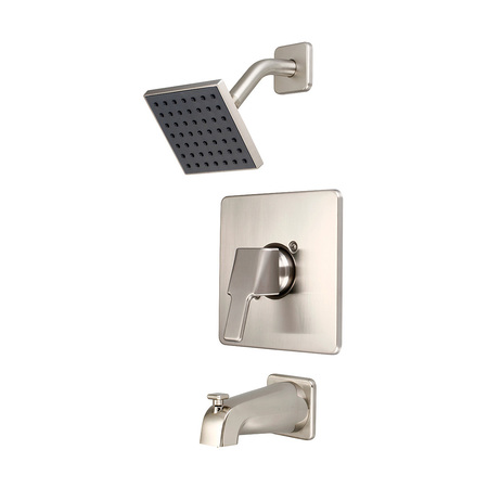 OLYMPIA FAUCETS Single Handle Tub/Shower Trim Set, Wallmount, Brushed Nickel T-2394-BN